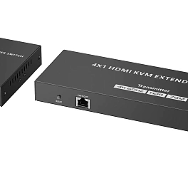 Lenkeng LKV441EX, удлинитель-переключатель hdmi kvm 4×1 по витой паре cat6 до 70 м