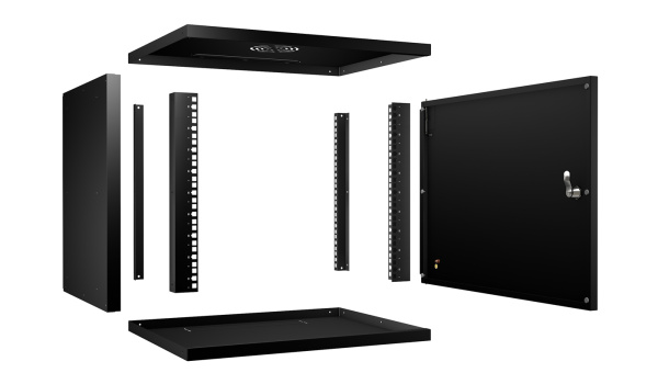 Cabeus, WSC-05D-9U55/45m-BK, шкаф телекоммуникационный настенный 19" 9U, серия LIGHT разборный, дверь металл, цвет черный Cabeus, WSC-05D-9U55/45m-BK, шкаф телекоммуникационный настенный 19" 9U, серия LIGHT разборный, дверь металл, цвет черный