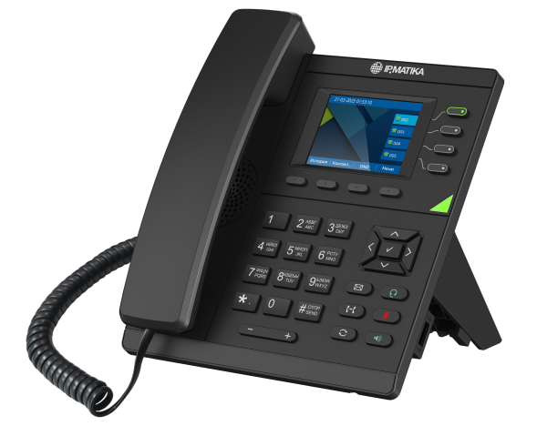 IPmatika TR21, ip-телефон (6 аккаунтов, цветной дисплей 2.8", 1000Мбит/с, USB, PoE)