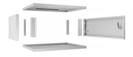 Cabeus, WSC-05D-4U55/45m, шкаф телекоммуникационный настенный 19" 4U, серия LIGHT разборный, дверь металл, цвет серый