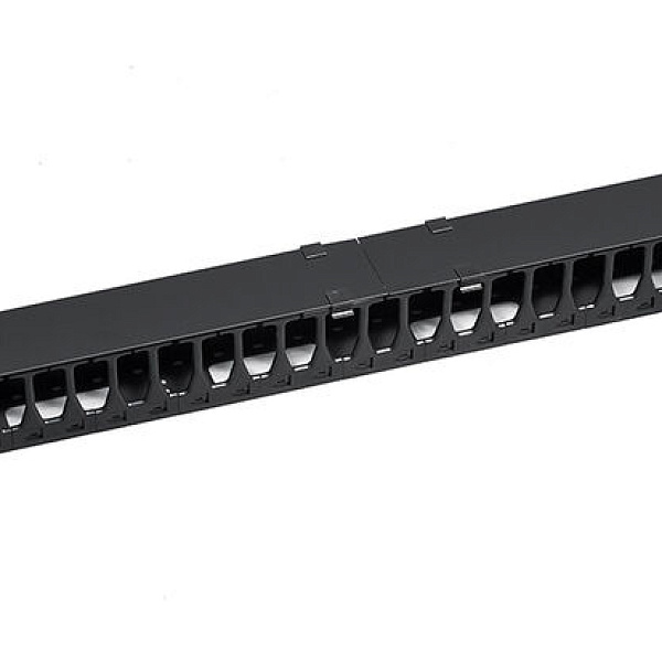 Cabeus,VCM-PL-47U-BK, вертикальный кабельный органайзер-гребенка в шкаф 47U, пластиковый, цвет черный (RAL 9004)
