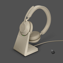 Гарнитура Jabra Evolve2 65, Link380c UC Stereo Stand Beige (26599-989-888)