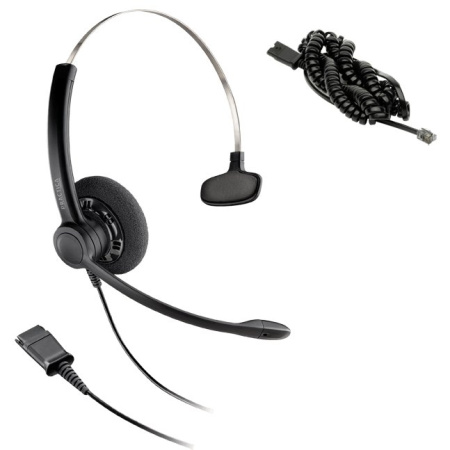 Комплект Plantronics SP11-QD/SP-G, проводная гарнитура Practica в комплекте с шнуром-переходником для телефонных аппаратов (Generic)