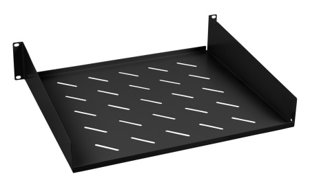 Cabeus, SH-J017-2U-400-BK, полка 19" перфорированная консольная 2U глубина 400 мм, цвет черный (RAL 9004)