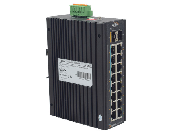 WI-TEK Superic SP3018FM-L2, управляемый промышленный 18-портовый PoE коммутатор
