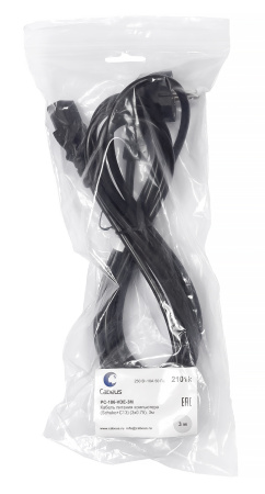 Cabeus, PC-186-VDE-1.0-3M, кабель питания компьютера (Schuko+C13) (3x1.0), 3 м Cabeus, PC-186-VDE-1.0-3M, кабель питания компьютера (Schuko+C13) (3x1.0), 3 м