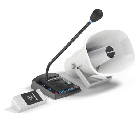 Stelberry S-525, комплект переговорного устройства клиент-кассир для АЗС с системой громкого оповещения