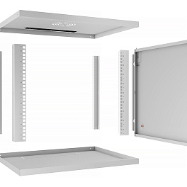 Cabeus, WSC-05D-9U55/45m, шкаф телекоммуникационный настенный 19" 9U, серия LIGHT разборный, дверь металл, цвет серый