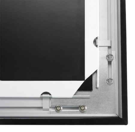 Экран настенный на раме Digis DSVFS-16904 (VELVET, формат 16:9, 104", 246*146, рабочая поверхность 230*129, MW, рама: обтянута чёрным бархатом)Стационарный проекционный экран на раме в комплекте с видеопроектором гармонично дополнят интерьер ресторана, ба