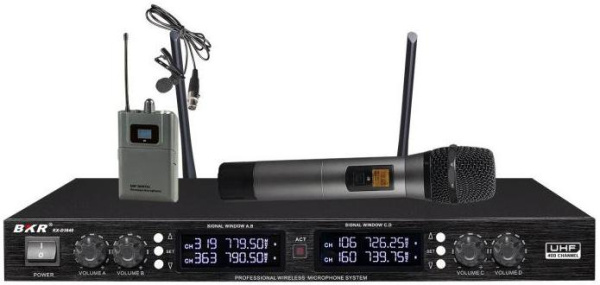 Радиомикрофон BKR KX-D3840 (Два ручных + два петличных) Радиомикрофон BKR KX-D3840 (Два ручных + два петличных)