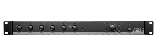 AUDAC PRE116, однозонный стереофонический микшер-предусилитель AUDAC PRE116, однозонный стереофонический микшер-предусилитель