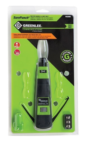 Greenlee SurePunch Pro PDT (PT-3590) - ударный инструмент для расшивки кабеля на кросс без лезвий с фонариком Greenlee SurePunch Pro PDT (PT-3590) - ударный инструмент для расшивки кабеля на кросс без лезвий с фонариком