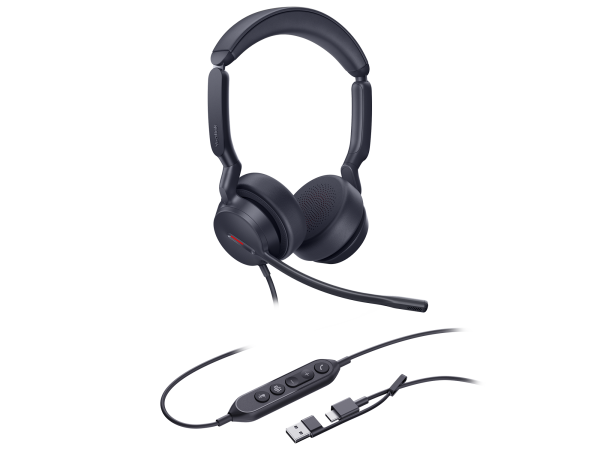 Yealink UH44 Dual UC USB-C/A, гарнитура бинауральная проводная