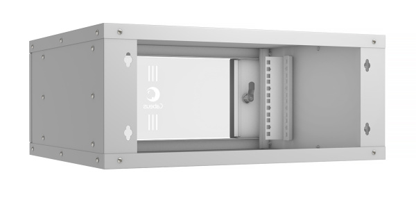 Cabeus, WSC-05D-4U55/45, шкаф телекоммуникационный настенный 19" 4U, серия LIGHT разборный, дверь стекло, цвет серый