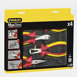 Stanley 4-84-489 - НАБОР ИЗ 4-Х ПЛОСКОГУБЦЕВ И КУСАЧЕК ЭЛЕКТРИКА "MAXSTEEL" 1000В