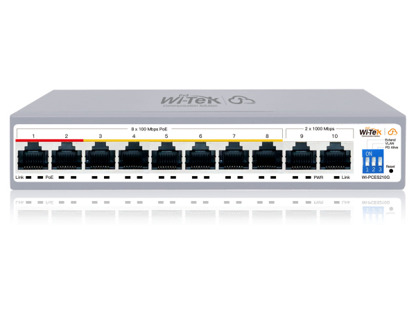 WI-TEK WI-PCES210G, настраиваемый коммутатор