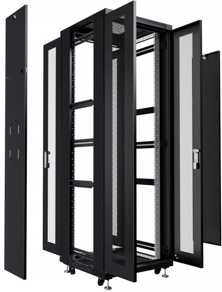 Cabeus, ND-05C-42U60/120-BK, шкаф монтажный телекоммуникационный 19" 42U 600x1200x2055mm (ШхГхВ), цвет черный (RAL 9004) Cabeus, ND-05C-42U60/120-BK, шкаф монтажный телекоммуникационный 19" 42U 600x1200x2055mm (ШхГхВ), цвет черный (RAL 9004)