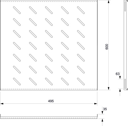 Cabeus, SH-J018-FC-800m-BK, полка 19" перфорированная глубиной 600 мм для напольных шкафов глубиной 800 мм, цвет черный (RAL 9004)