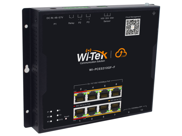 WI-TEK WI-PCES310GF-F, промышленный коммутатор PoE