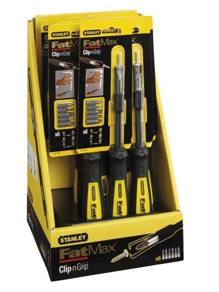 Stanley 9-69-188 - ОТВЕРТКА-ДЕРЖАТЕЛЬ "FATMAX CLIP-N-GRIP MULTI-BIT" С 6-ТЬЮ ВСТАВКАМИ Stanley 9-69-188 - ОТВЕРТКА-ДЕРЖАТЕЛЬ "FATMAX CLIP-N-GRIP MULTI-BIT" С 6-ТЬЮ ВСТАВКАМИ
