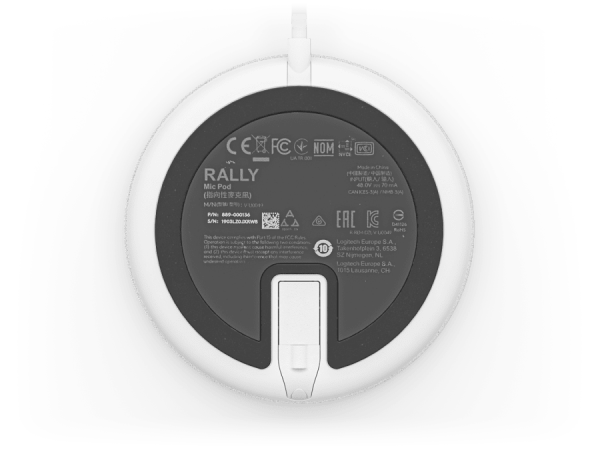 Logitech Rally Mic Pod OFF-WHITE, дополнительный микрофон к системе Rally