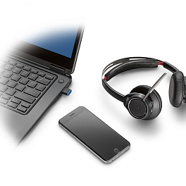 Plantronics Voyager Focus UC (211709-101), Bluetooth стерео гарнитура для офиса, USB-C
