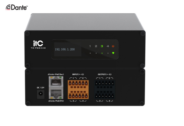 ITC TS-P8844D,  Dante аудио интерфейс 4х4 ITC TS-P8844D,  Dante аудио интерфейс 4х4
