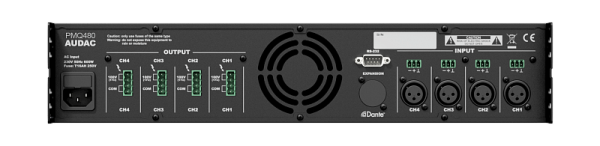 AUDAC PMQ480, четырехканальный трансляционный усилитель AUDAC PMQ480, четырехканальный трансляционный усилитель