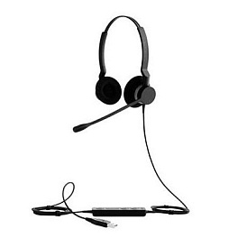 Jabra BIZ 2300 USB UC Duo (2399-829-109), профессиональная телефонная гарнитура для контакт и call-центров