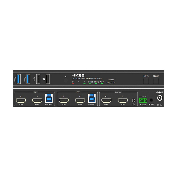 Prestel KVM-4KU3H22, KVM-переключатель HDMI 2.0b 2х2 USB 3.0