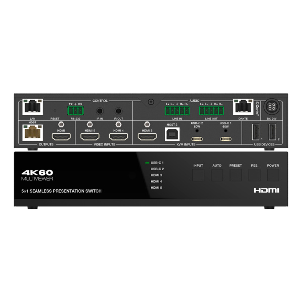 Prestel SWHC-PU4K51MVS, презентационный коммутатор 5x1 4K60