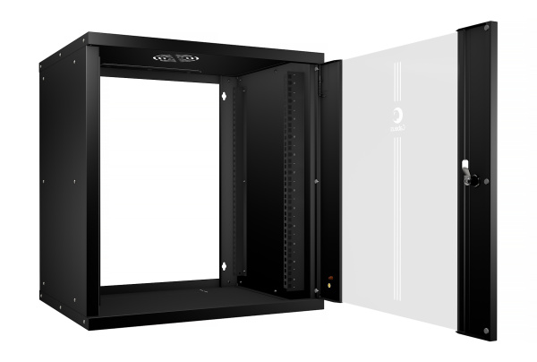Cabeus, WSC-05D-12U55/45-BK, шкаф телекоммуникационный настенный 19" 12U, серия LIGHT разборный, дверь стекло, цвет черный Cabeus, WSC-05D-12U55/45-BK, шкаф телекоммуникационный настенный 19" 12U, серия LIGHT разборный, дверь стекло, цвет черный