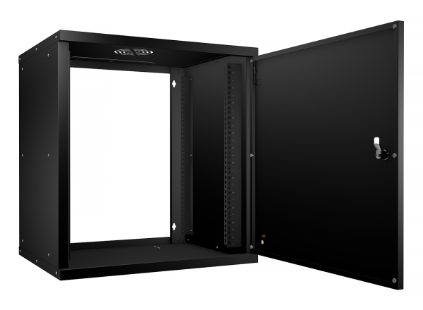 Cabeus, WSC-05D-12U55/45m-BK, шкаф телекоммуникационный настенный 19" 12U, серия LIGHT разборный, дверь металл, цвет черный Cabeus, WSC-05D-12U55/45m-BK, шкаф телекоммуникационный настенный 19" 12U, серия LIGHT разборный, дверь металл, цвет черный