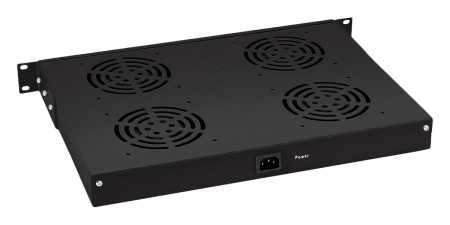 Cabeus, JG03-BK, модуль вентиляторный 19", глубина 320 mm, 4 вентилятора, цвет черный (RAL 9004)