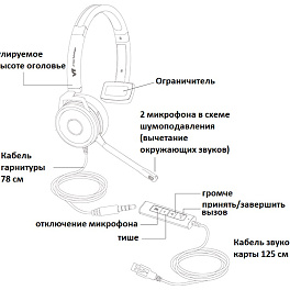 VTx208 USB, компьютерная гарнитура