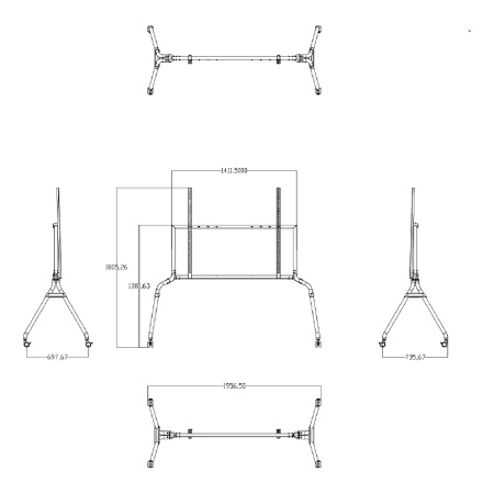 Prestel FS-LSP110W, напольная мобильная стойка 110"