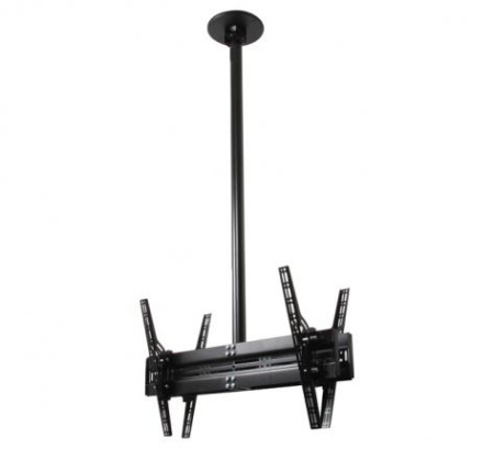 Потолочный кронштейн для двух плазменных или ЖК-панелей до 65'', регулировка угла наклона, длина 1 м, цвет черный Потолочный кронштейн для двух плазменных или ЖК-панелей до 65'', регулировка угла наклона, длина 1 м, цвет черный