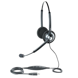 Jabra GN1900 USB Duo (1989-829-104), профессиональная телефонная гарнитура для контакт и call-центров