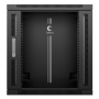 Cabeus, SH-05F-6U60/35-BK, шкаф телекоммуникационный настенный 19" 6U 600x350x368mm (ШхГхВ) дверь стекло, цвет черный (RAL 9004)