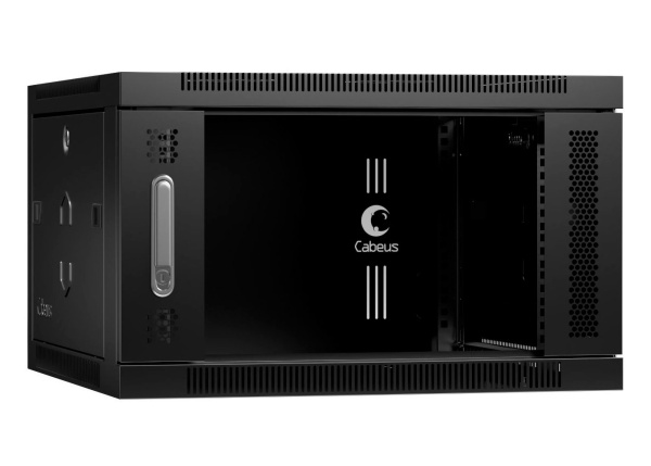 Cabeus, SH-05F-6U60/35-BK, шкаф телекоммуникационный настенный 19" 6U 600x350x368mm (ШхГхВ) дверь стекло, цвет черный (RAL 9004) Cabeus, SH-05F-6U60/35-BK, шкаф телекоммуникационный настенный 19" 6U 600x350x368mm (ШхГхВ) дверь стекло, цвет черный (RAL 9004)