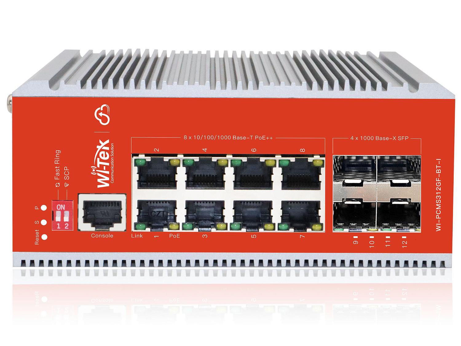 WI-TEK WI-PCMS312GF-BT-I, промышленный коммутатор