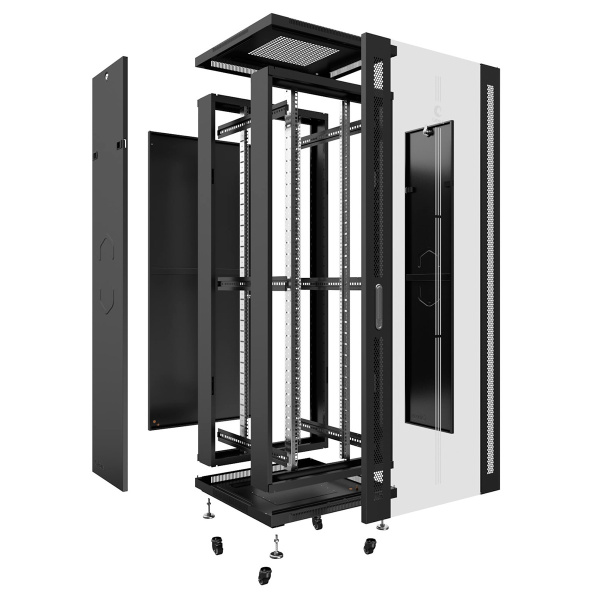 Cabeus, SH-05C-47U80/80-BK, шкаф монтажный телекоммуникационный 19" 47U 800x800x2277mm (ШхГхВ), цвет черный (RAL 9004)