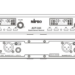 Mipro ACT-343 , 1U Четырехканальный приёмник