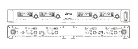 Mipro ACT-343 , 1U Четырехканальный приёмник