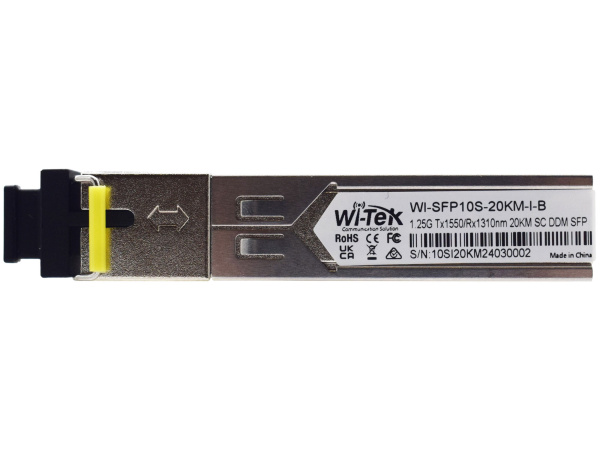 WI-TEK WI-SFP10S-20KM-I, промышленные оптические модули SFP WDM