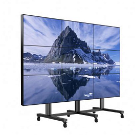 Видеостена 3х3 из панелей LG 49VL5D, 147", шов 3,5 мм; мобильная напольная стойка