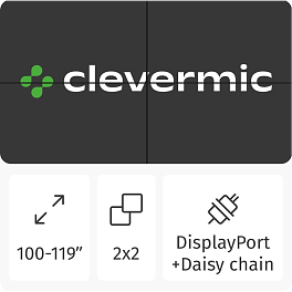 Видеостена 2x2 CleverMic DP-W55-1.7-500 110"