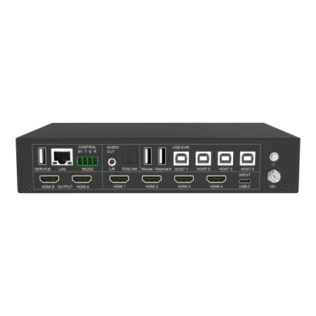 Prestel SWU-4K42MVS, бесподрывный коммутатор 4xHDMI 2.0 и USB-C в 2 HDMI 2.0