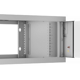 Cabeus, WSC-05D-4U55/45, шкаф телекоммуникационный настенный 19" 4U, серия LIGHT разборный, дверь стекло, цвет серый