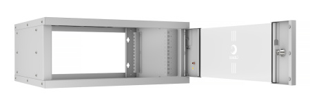 Cabeus, WSC-05D-4U55/45, шкаф телекоммуникационный настенный 19" 4U, серия LIGHT разборный, дверь стекло, цвет серый